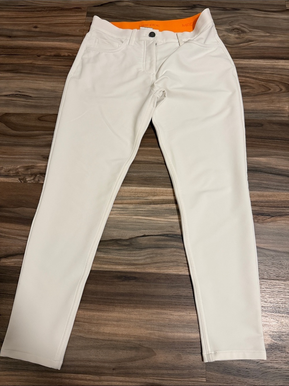 Macade Golf Pants Men Sz. 36S Slim Fit Flex Waistband Stretch White Performance
